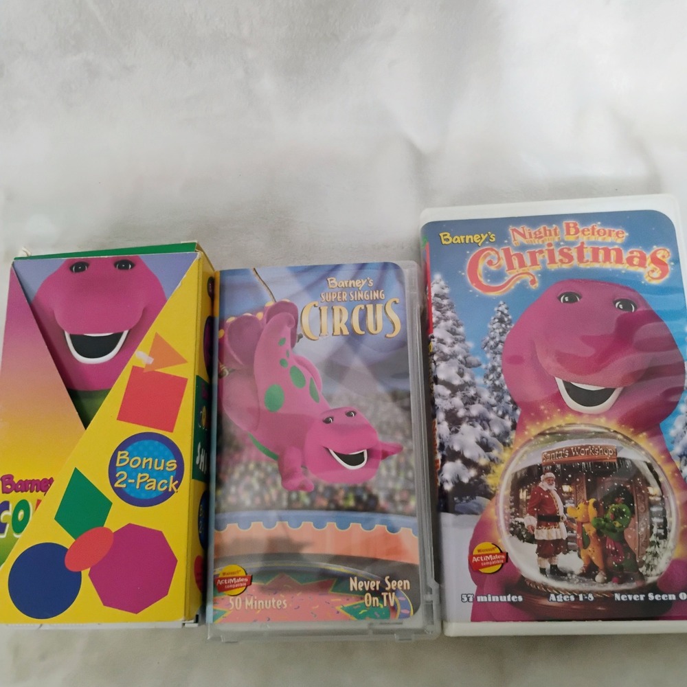 Barney and Friends VHS Lot Super Singing Circus Night Before Christmas Colors